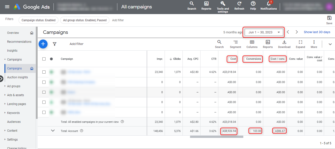 Goofle ads cleaning services portfolio before
