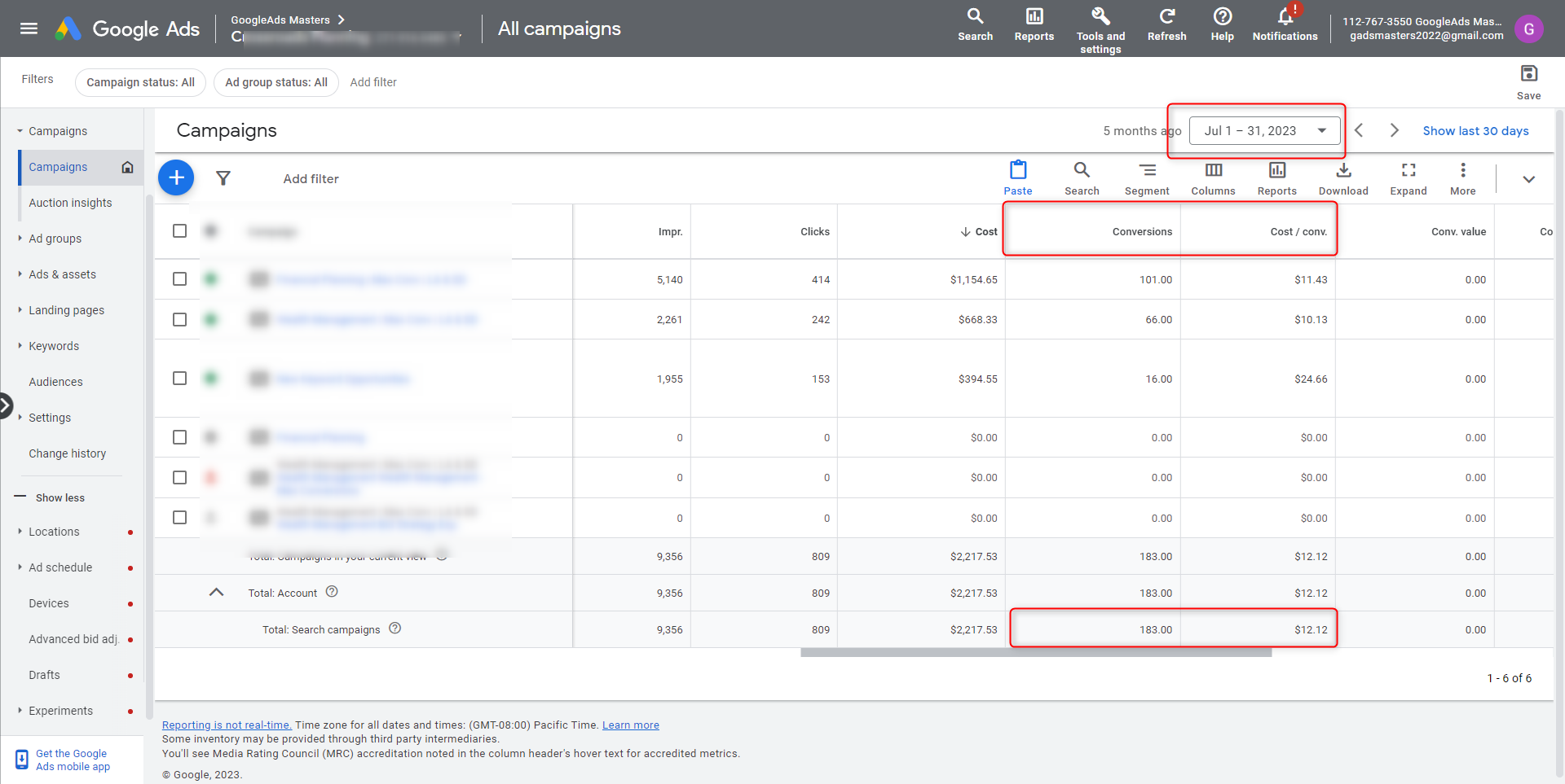 google ads finance after